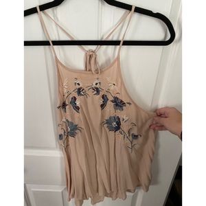 Floral appliqué tank